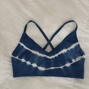 Spiritual Gangster Navy and White Tie-Dye Sports Bra M/L
